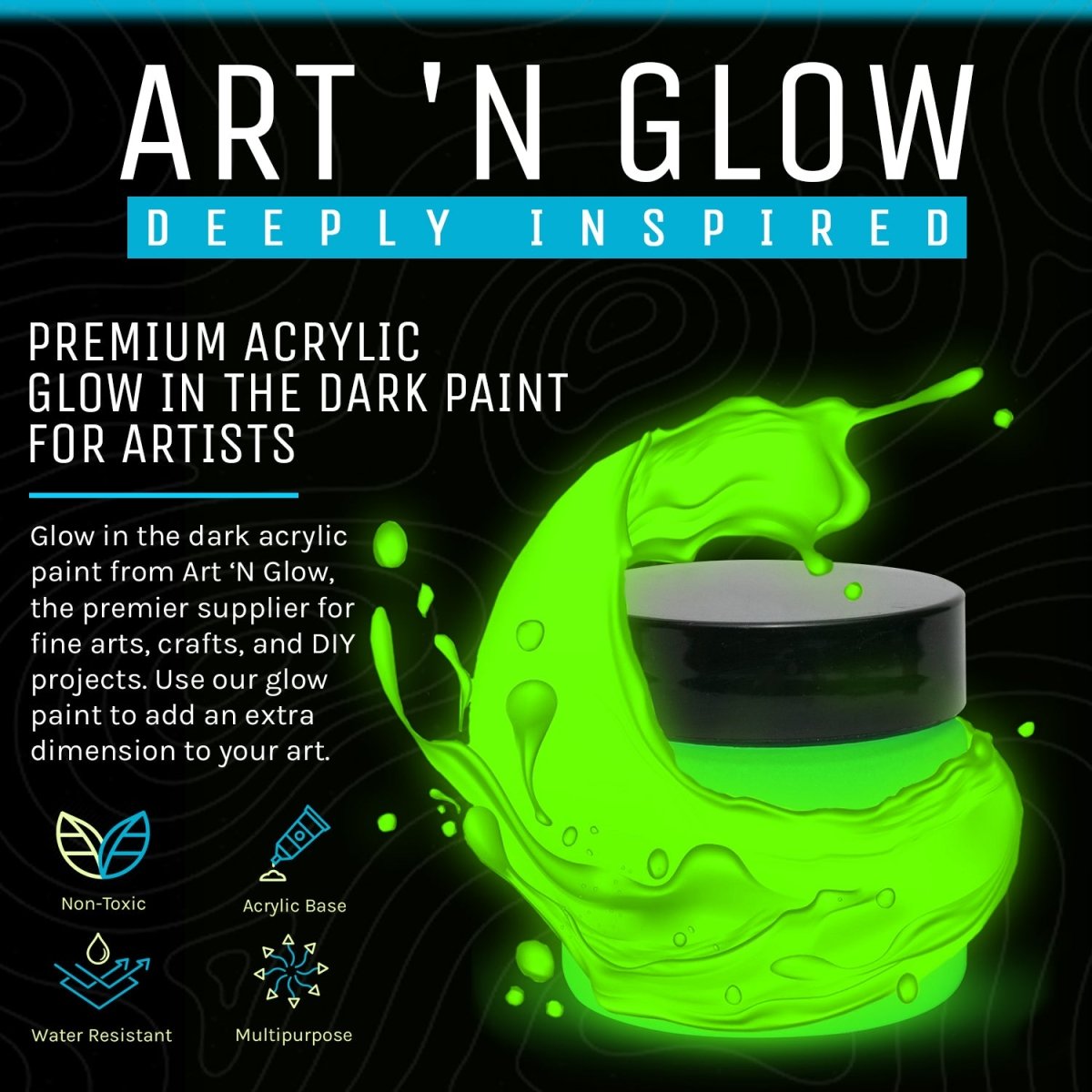 Phosphorescent Glow in the Dark Paint - Red