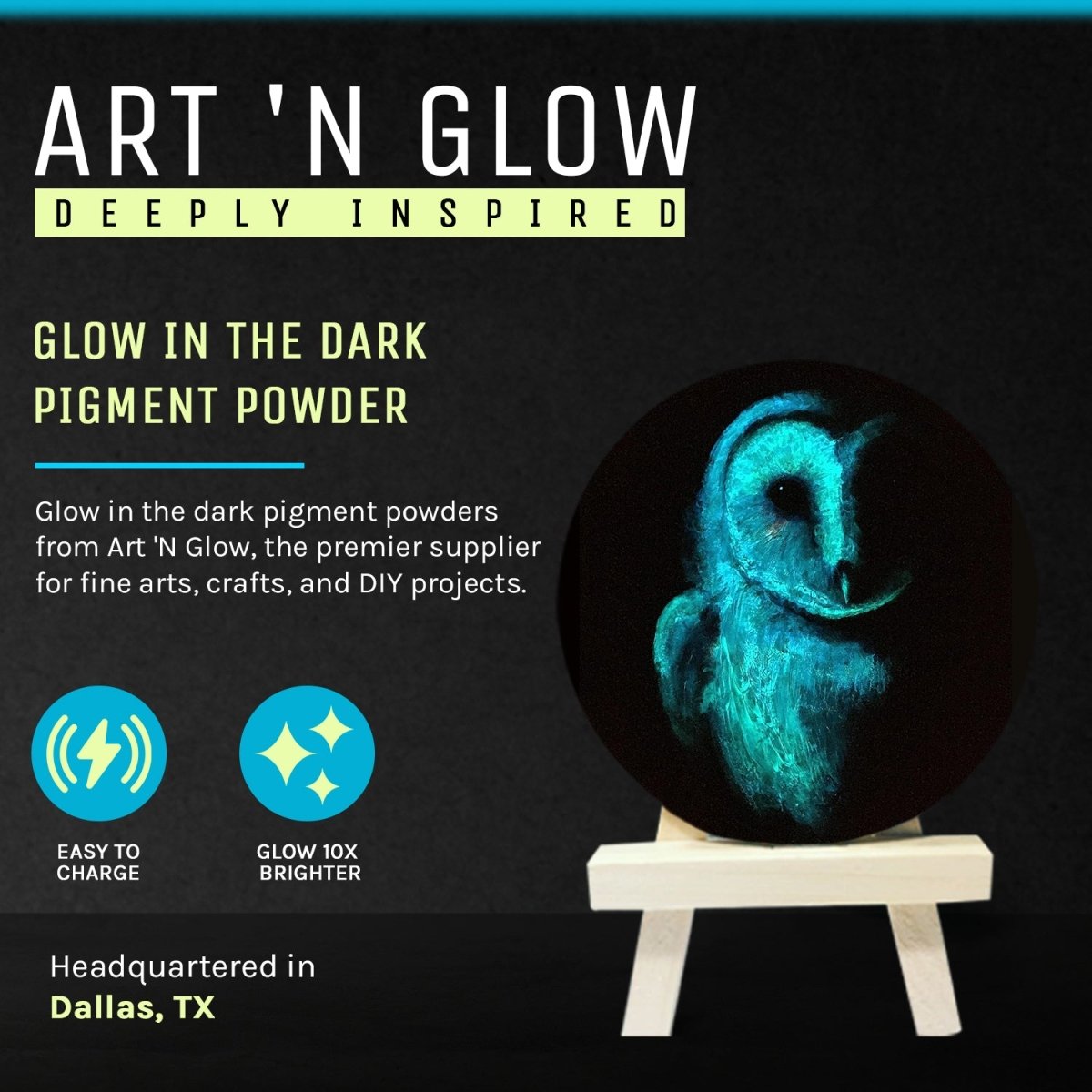 art 'n glow's brightest and easiest to charge glow powder