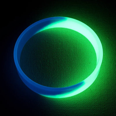 fluorescent blue glow resin bangle