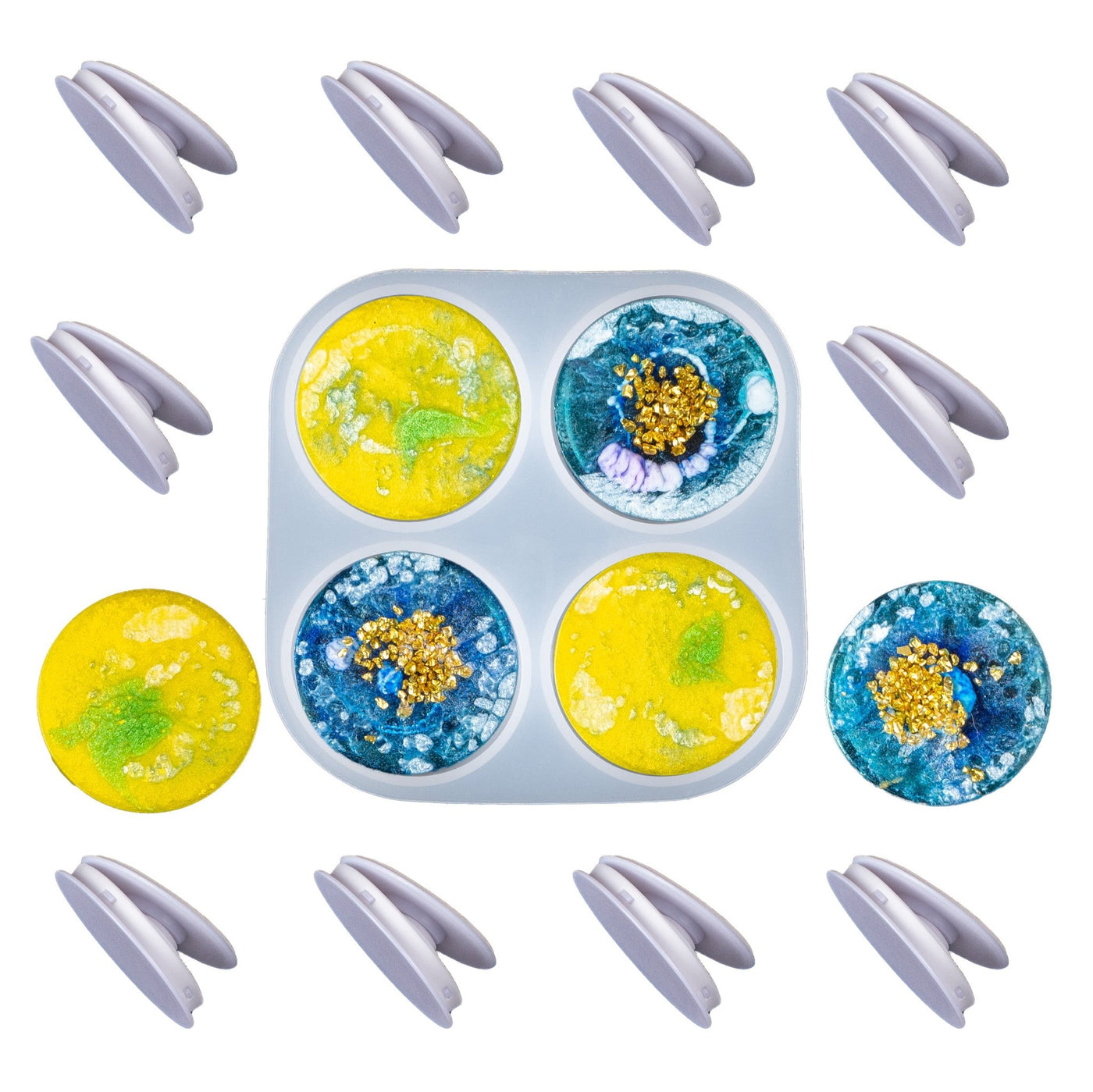 10 piece phone grip silicone mold set